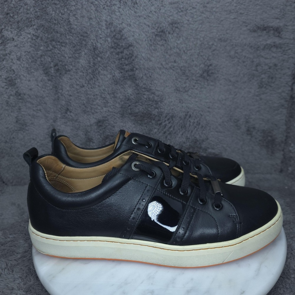 Royal Albartross Shoes Womens Size 9 Black Leather Low Top Golf Sneakers Italy
